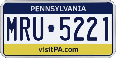 PA license plate MRU5221