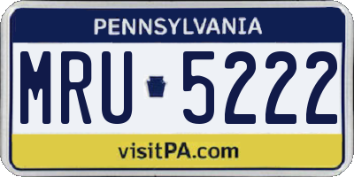 PA license plate MRU5222