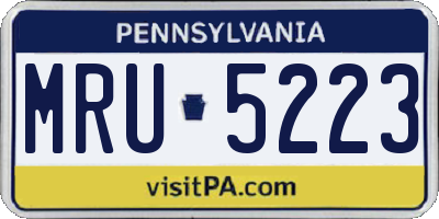 PA license plate MRU5223