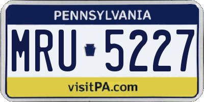 PA license plate MRU5227