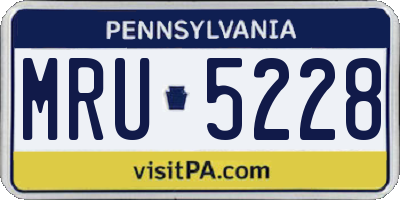 PA license plate MRU5228