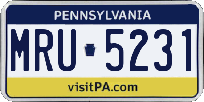 PA license plate MRU5231