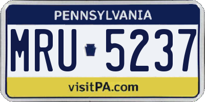 PA license plate MRU5237