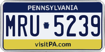 PA license plate MRU5239