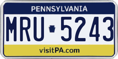 PA license plate MRU5243