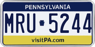 PA license plate MRU5244