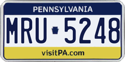 PA license plate MRU5248
