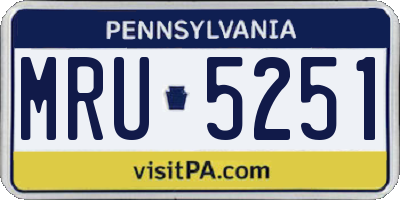 PA license plate MRU5251