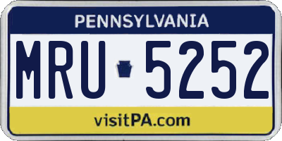 PA license plate MRU5252