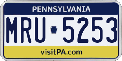 PA license plate MRU5253
