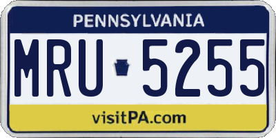 PA license plate MRU5255