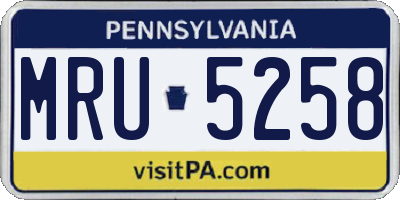 PA license plate MRU5258