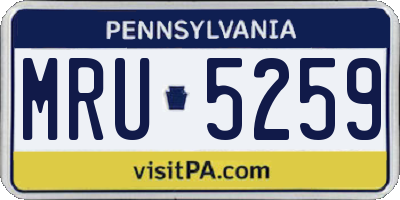 PA license plate MRU5259