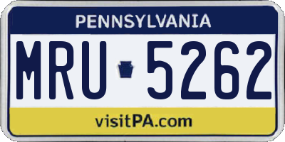 PA license plate MRU5262
