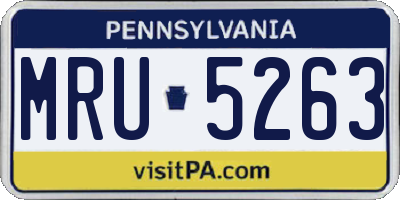 PA license plate MRU5263