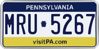 PA license plate MRU5267