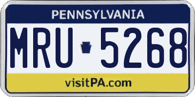 PA license plate MRU5268