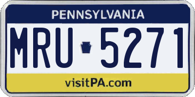 PA license plate MRU5271