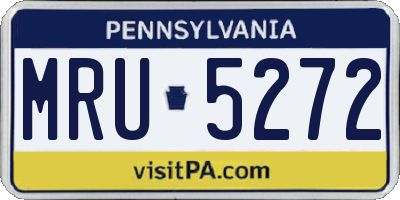 PA license plate MRU5272