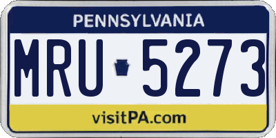 PA license plate MRU5273