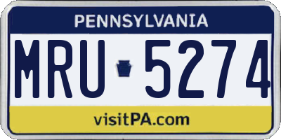 PA license plate MRU5274