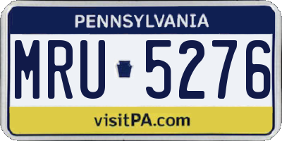 PA license plate MRU5276