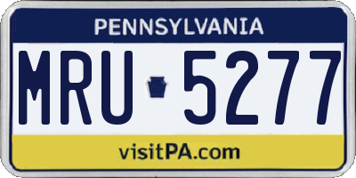 PA license plate MRU5277