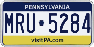 PA license plate MRU5284
