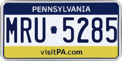 PA license plate MRU5285