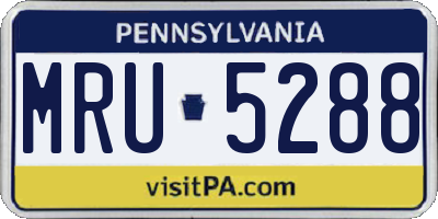 PA license plate MRU5288