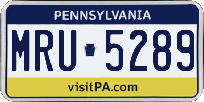 PA license plate MRU5289