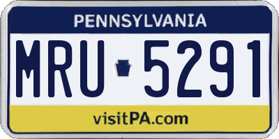 PA license plate MRU5291