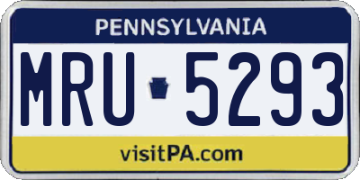 PA license plate MRU5293