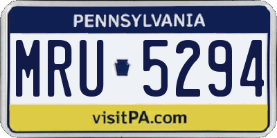 PA license plate MRU5294