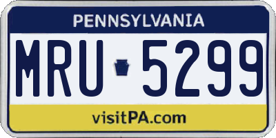 PA license plate MRU5299