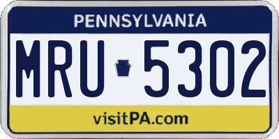 PA license plate MRU5302