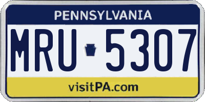 PA license plate MRU5307