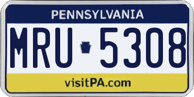 PA license plate MRU5308