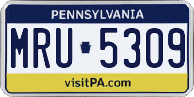 PA license plate MRU5309
