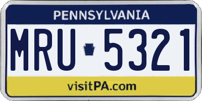 PA license plate MRU5321