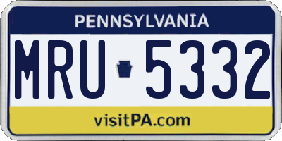 PA license plate MRU5332