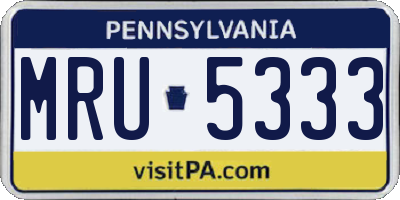 PA license plate MRU5333
