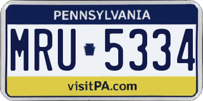 PA license plate MRU5334