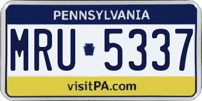 PA license plate MRU5337