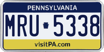 PA license plate MRU5338