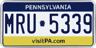 PA license plate MRU5339