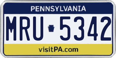 PA license plate MRU5342