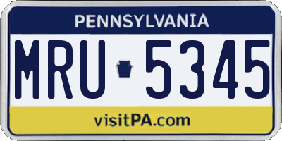 PA license plate MRU5345