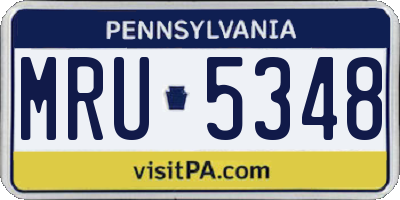 PA license plate MRU5348