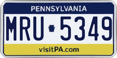 PA license plate MRU5349